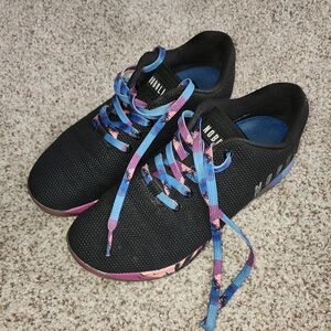 NOBULL Training Athletic Shoes with Black Blue Pink Accents W10,M8.5